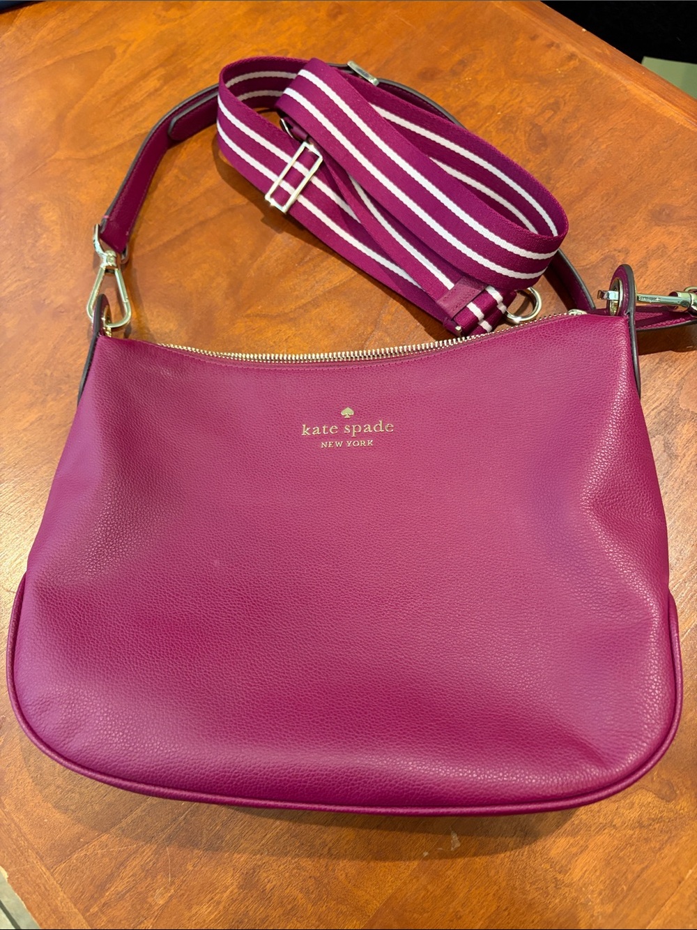 kate spade Magenta Leather Crossbody with 2 Straps